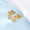 Hollow Out Gecko 304 Stainless Steel Stud Earrings EJEW-G359-04G-1