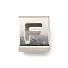 Letter Style 304 Stainless Steel Square Slide Charms STAS-L132-08F-1