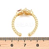 Brass Micro Pave Cubic Zirconia Cuff Open Rings for Women RJEW-C153-04G-02-5