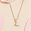 1pc Brass Chain & 304 Stainless Steel Letter Pendant Necklaces NJEW-LP0001-40K-G-3