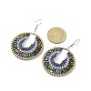 Glass Seed Braided Flat Round Dangle Earrings EJEW-MZ00062-02-4