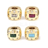 Brass Micro Pave Cubic Zirconia European Beads KK-C162-058G-1