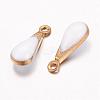 Antique Golden Plated Brass Enamel Teardrop Charms KK-Q571-01B-2