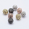 Brass Cubic Zirconia Beads ZIRC-F001-31-4mm-1