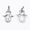 Natural Howlite Pendants G-G651-A14-2