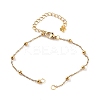 2Pcs 2 Colors 304 Stainless Steel Round Ball Cable Chain Bracelet Making AJEW-JB01331-4