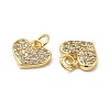 Brass Micro Pave Clear Cubic Zirconia Charms KK-E068-VB163-2