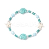 Synthetic Turquoise & Porcelain & Dyed Natural Howlite Beads Stretch Bracelets for Women BJEW-JB11793-01-2