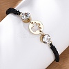 Flat Round with Angel 304 Stainless Steel Link Bracelets BJEW-A036-04A-G-1