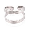 Adjustable 304 Stainless Steel Cuff Rings for Women RJEW-N052-25P-2