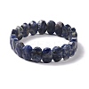 Natural Blue Spot Jasper Oval Beaded Stretch Bracelet G-E010-01C-1