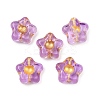Electroplate and Golden Metal Enlaced Glass Beads EGLA-T029-02H-1