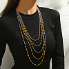 Bohemian Style Plastic Long Bicone Beads Multi Layered Necklaces for Women's Daily Parties DF6907-3-2