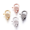 Brass Micro Pave Cubic Zirconia Lobster Claw Clasps KK-O106-28-1