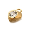304 Stainless Steel Pave Cubic Zirconia Charms LS-STAS-D310-07G-01-2
