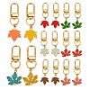 20Pcs 10 Colors Maple Leaf Alloy Enamel Pendant Decoration HJEW-PH02092-1