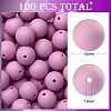 100Pcs Silicone Beads Round Rubber Bead 15MM Loose Spacer Beads for DIY Supplies Jewelry Keychain Making JX462A-1
