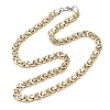 9MM Two Tone 304 Stainless Steel Byzantine Chain Necklaces for Women Men NJEW-F363-03GP-4