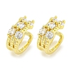 Brass Micro Pave Cubic Zirconia Cuff Earrings EJEW-C104-042G-1