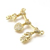 Brass Micro Pave Cubic Zirconia Pendants KK-Q066-15B-G-2