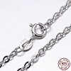Anti-Tarnish Rhodium Plated 925 Sterling Silver Cable Chains Necklaces NJEW-M157-25C-18-2