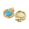 Brass Micro Pave Cubic Zirconia with Synthetic Opal Pendants KK-D096-01A-G-2