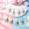 Acrylic Flower Dangle Earrings EJEW-MZ00588-1