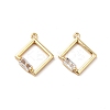 Brass Cubic Zirconia Charms KK-M233-41G-2