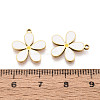 304 Stainless Steel & Enamel Flower Pendants STAS-T073-19G-3