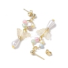 ABS Plastic Imitation Pearl & Glass Seed Earrings EJEW-JE05799-3
