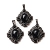 Natural Obsidian Rhombus Pendants G-K363-02R-20-1