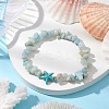 Natural Flower Amazonite Chip Beaded Stretch Bracelets BJEW-JB10689-01-2