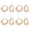 4 Pairs Vintage Natural Pearl Braided Hoop Earrings for Girl Women EJEW-UN0002-07-2
