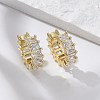 Cubic Zirconia Tennis Cuff Earrings EJEW-K093-09G-05-4