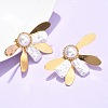 Flower 304 Stainless Steel Stud Earrings EJEW-C142-05G-2