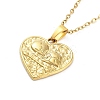 Heart with Skull Lover 304 Stainless Steel Pendant Necklaces NJEW-G083-02F-G-1