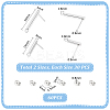 60Pcs 2 Size 304 Stainless Steel Stud Earring Finding STAS-UN0054-97-3