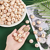 140Pcs 6 Styles Natural Wood European Beads WOOD-OC0003-58-3