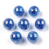 Bubblegum AB Color Transparent Crackle Acrylic Round Beads CACR-TAC0001-01-3