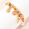 304 Stainless Steel & Synthetic Rainbow Stone Charm Bracelets BJEW-K247-03G-2