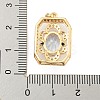 Brass Micro Pave Clear Cubic Zirconia Pendants KK-P263-25KCG-01-3