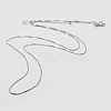 Anti-Tarnish Rhodium Plated 925 Sterling Silver Box Chain Necklaces STER-F039-40cm-13P-1