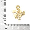 Brass Micro Pave Clear Cubic Zirconia European Dangle Charms KK-K368-36G-3
