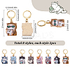 16Pcs 8 Style Cat Shape Alloy Enamel Pendant Locking Stitch Markers HJEW-SC00034-2
