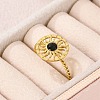 304 Stainless Steel Enamel Cuff Rings for Women LS-RJEW-G338-01G-02-2
