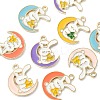 10Pcs 5 Colors Alloy Enamel Pendants ENAM-YW0002-72-2