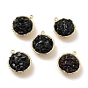 Natural Black Onyx Chip Pendants KK-C242-05G-10-2