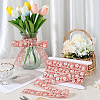 5 Yards Polyester Embroidery Flower Lace Ribbon with Imitation Pearl OCOR-CY0001-16D-3