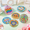 DIY Diamond Painting Rainbow Theme Cup Mat Kits DIAM-TAC0001-02-7