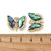Brass Clear Cubic Zirconia Connector Charms KK-R210-11G-02-3